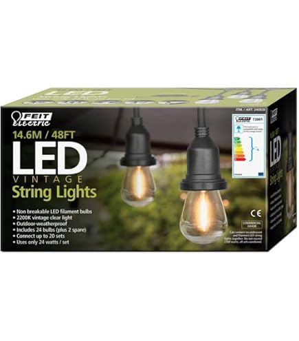 Feit Electric Vintage String Light Set 14.6m/48ft 24 Lights